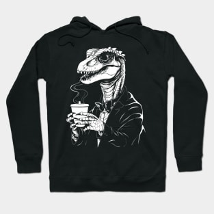 Cottagecore Goth Dinosaur Coffee Gift Men Women Funny Coffee Hoodie